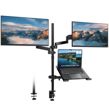 Dual Monitor and Laptop Mount Stand with Extra Long Pole, Holds 2 Monitors up...