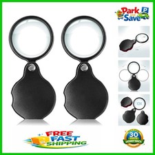 2pcs 10x Pocket Magnifying Glass - Portable Reader for Books  Hobbies