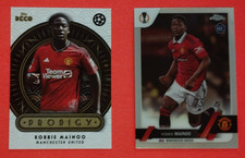 Kobbie Minoo x 2 lot - 2022/23 Topps Chrome + Deco Prodigy Rookie Manchester Utd