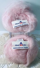 Pingouin Et Soie Mohair/Silk Yarn Lot of 2 Mohair pale Pink 16 Vintage New