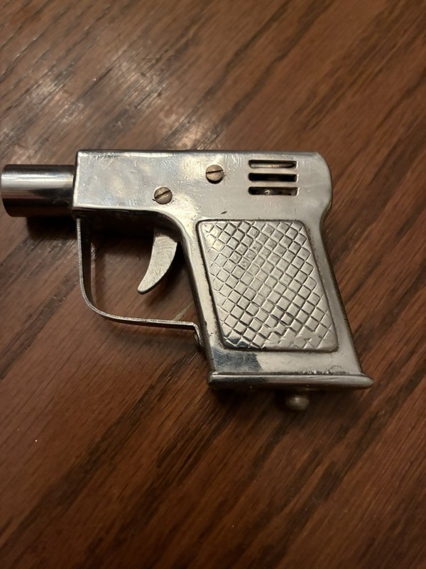 Vintage Pistol Pocket Lighter Made In Occupied Japan Chrome
