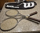 Wilson T 2000 Steel Racket Pair + Case. 4 3/8 And 4 1/2. Very Fine Condition.