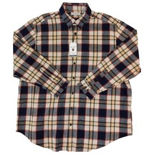 Roundtree  Yorke Portuguese Flannel Big Man Plaid Button Down Shirt 2X  3X