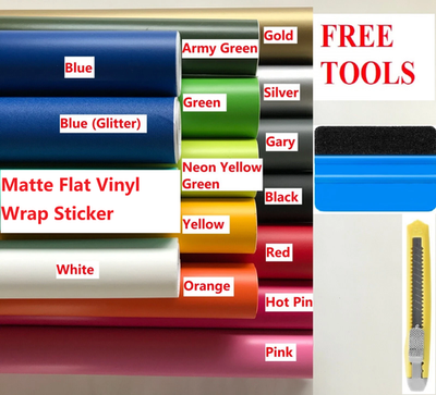 #ad #ad Premium Satin Matte Flat Vinyl Wrap Sticker Sheet Decal Bubble Free Air Release $199.99
