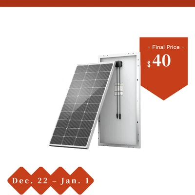 HQST 100 Watt 12 Volt 9BB Monocrystalline Solar Panel