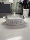 Vintage Corning Ware Blue Dusk Flowers  Casserole Dish with lid! A-2-B 2L