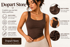 Women Cami Camisole With Built in Bra Push Up Padded Vest Baisc Layer Tank Tops