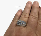 925 Sterling Silver Blue Stone Floral Cluster Cocktail Ring – size 8.5 — photo 7