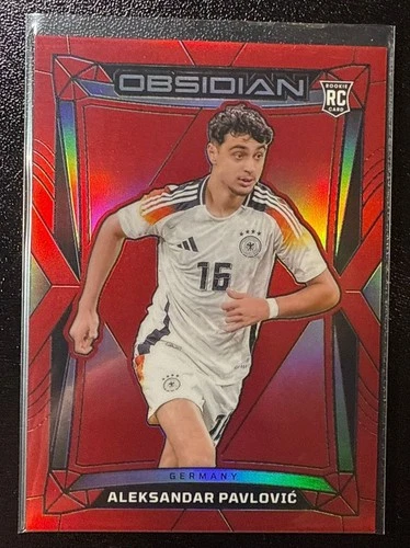 2024-25 Panini Obsidian Soccer Aleksandar Pavlovic RC Red /10