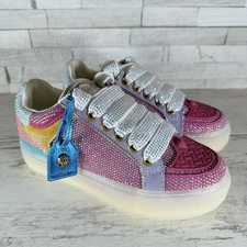 KURT GEIGER LONDON SOUTHBANK TAG PLATFORM CRYSTAL EMBELLISHED SNEAKERS NEW 36.5