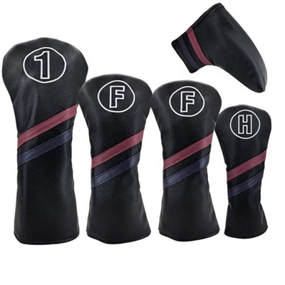 Golfschläger Headcovers Driver Fairwayholz Hybrid Head Cover PU Leder 3 Farben