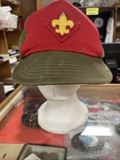 BSA Boy Scouts of America Snapback Cap Hat Green Red Made In USA