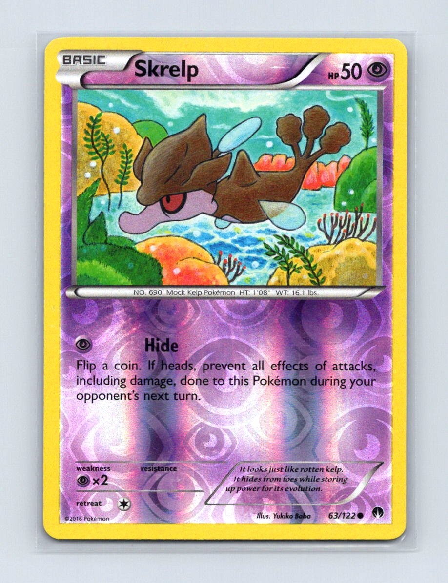 Skrelp 63/122 Common BREAKpoint Pokemon Reverse Holo Lightly Played