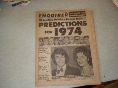 National Enquirer1/13/1974 Psychic Predictions for 1974/Burt Reynolds +