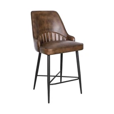 Galway Counter Chair In Antique Whiskey Leather