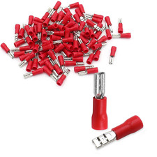 0.11" Female Quick Disconnect Spade Terminals,Insulated Crimp Connectors 22-16 A