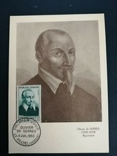 FRANCE PREMIER JOUR FDC YVERT 946 OLIVIER DE SERRES AGRONOME 12F LE PRADEL 1953