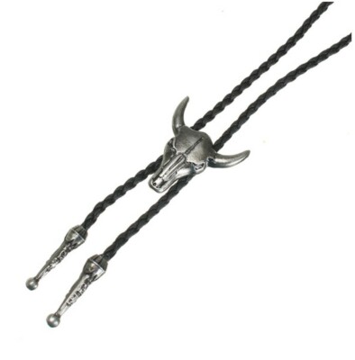 Westernkrawatte Bolo Western Krawatte Kordel Metall Büffel Longhorn Kordel Tie