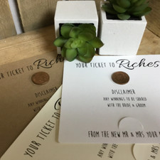 Wedding Table Idea. Wedding Favour. Scratch Card Favor Personalised Wedding Gift
