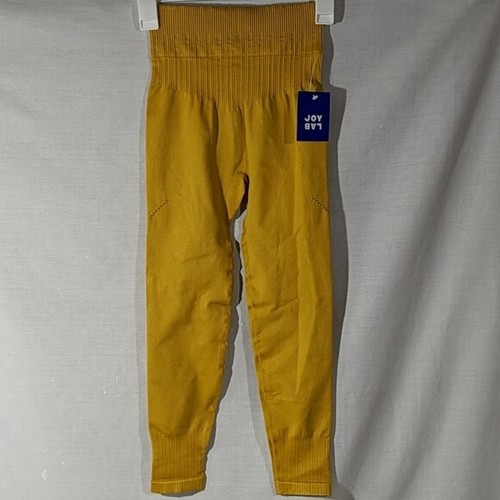 Women's High-Waisted Seamless 7/8 Leggings - JoyLab Gold Various Sizes - Picture 3 of 6