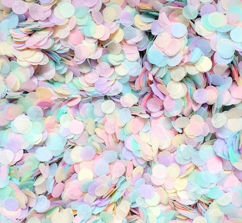 PASTEL WEDDING CONFETTI TISSUE PAPER TOSSING THROW 1CM CIRCLES BIODEGRADABLE - image 2 of 3