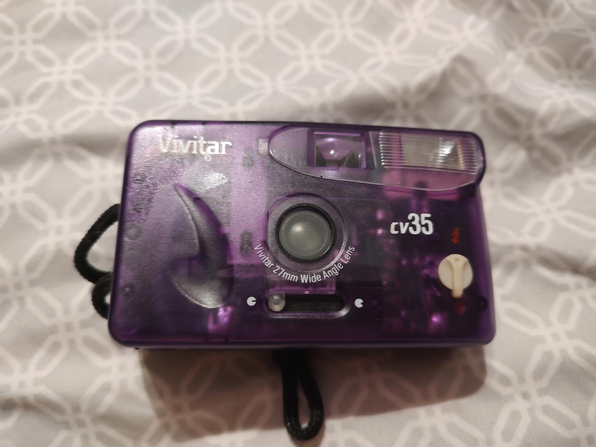 Purple Vivitar Analog Camera Vivitar CV35 Purple Wide Angle Lens