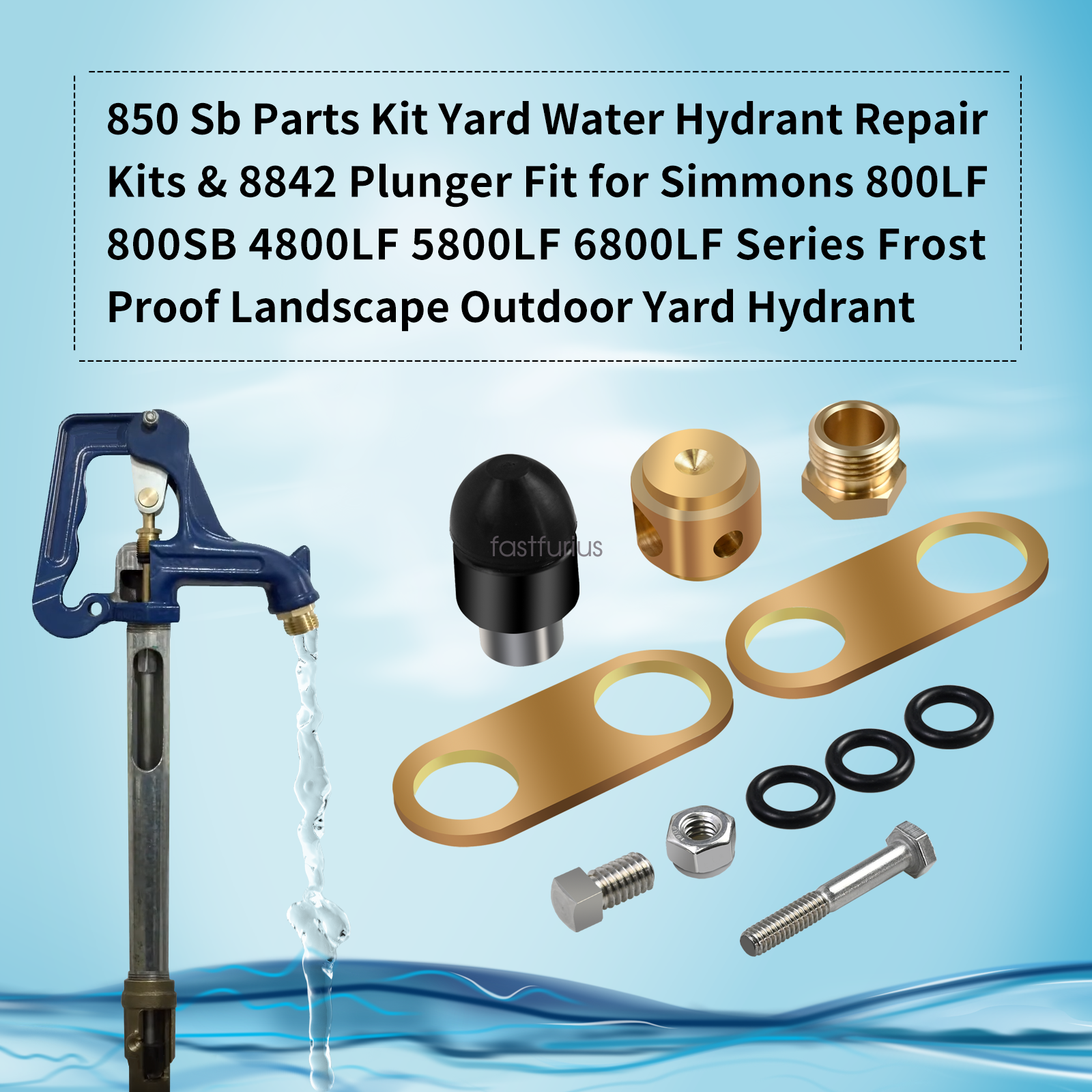 850SB Yard Water Hydrant Repair Kit 9401324 & Plunger for 800LF 800LF
