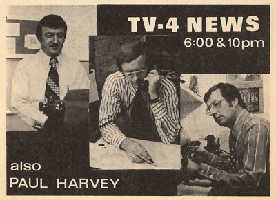 1973 WHBF QUAD CITIES TV NEWS AD ~ ALSO PAUL HARVEY