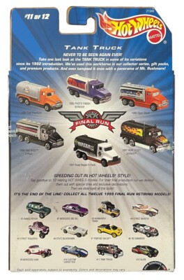 HOT WHEELS FINAL RUN TANK TRUCK PREMIUM 1999 | eBay