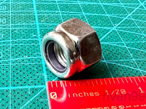 10pcs 3/8"-24 Hex Nut, Nylon Insert, Zinc Plated Steel, Fine Thread - View #2