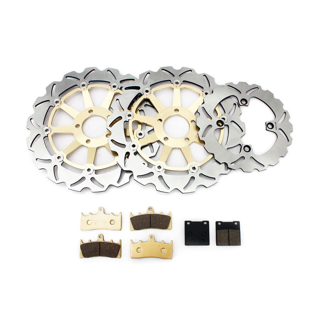 Front Rear Brake Rotors Pads for Kawasaki Ninja 1200 ZX12R 2000 2001