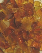 Mosaic Glass: AMBER, 5 ounce Stained Glass Pack (about 100 Hand Cut Pieces)
