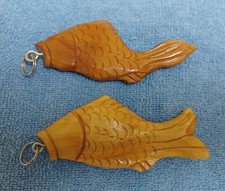 Wooden Fish Keyrings / Keychains Fobs