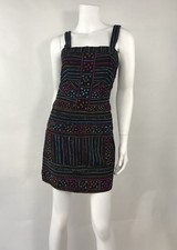 Preowned Free People Mini Dress Size 2 Embroeied Fabric Cotton Blend