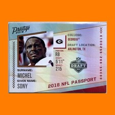 🔥SONY MICHEL RC 2018 Prestige Football NFL Passport FREE SHIPPING🔥 