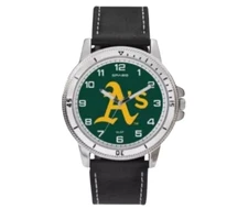 Oakland Athletics Sports Watch Sparo Black Leather Band Classic MLB Official