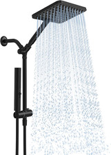 Matte Black 10" High Pressure Rain Shower Head with Handheld Spray Combo
