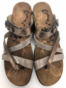 silver thong wedge sandals