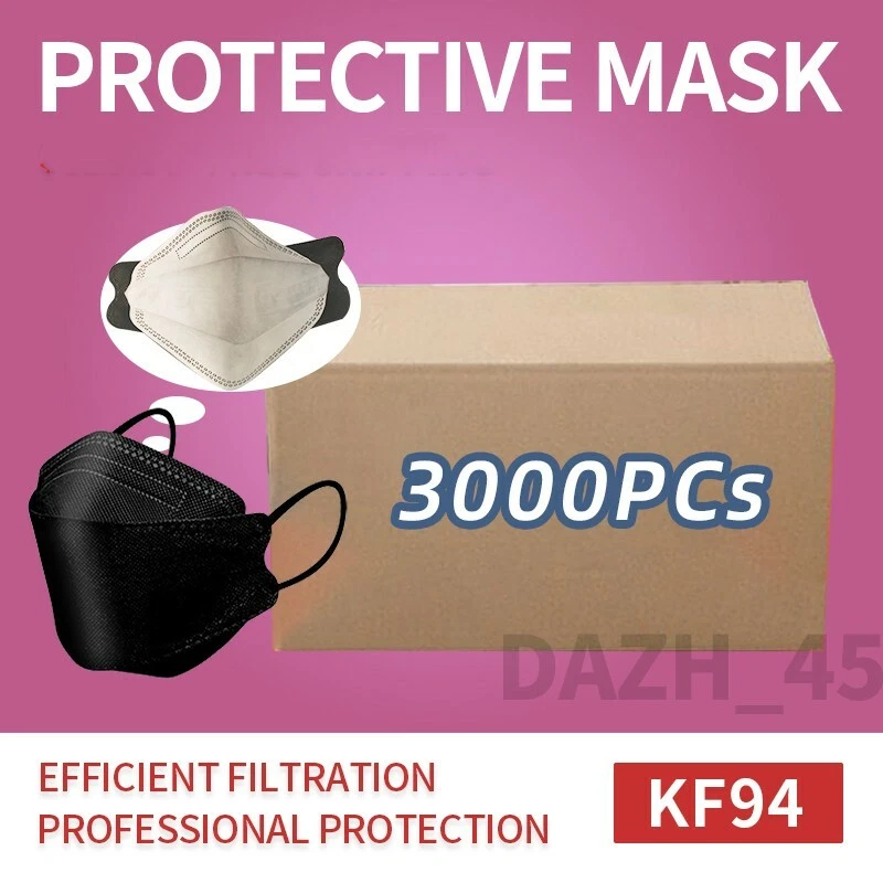 [3000 PCs] Black KF94 Disposable Face Mask 4 Layer Wholesale or Bulk buy Order