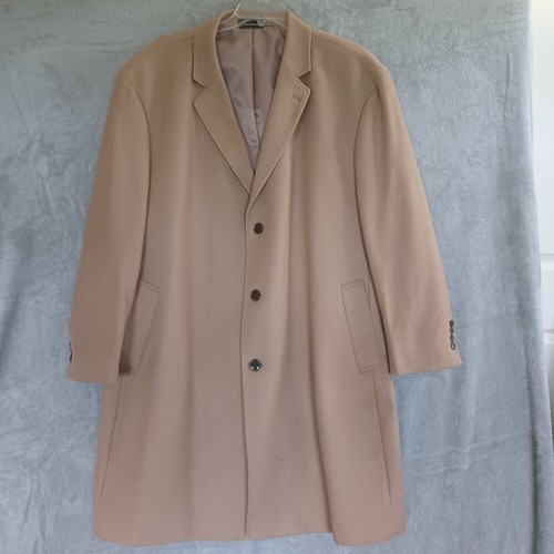 LRL Sz 58R Wool Cashmere Blend Overcoat Tan Camel Classic Business Coat Size 58R