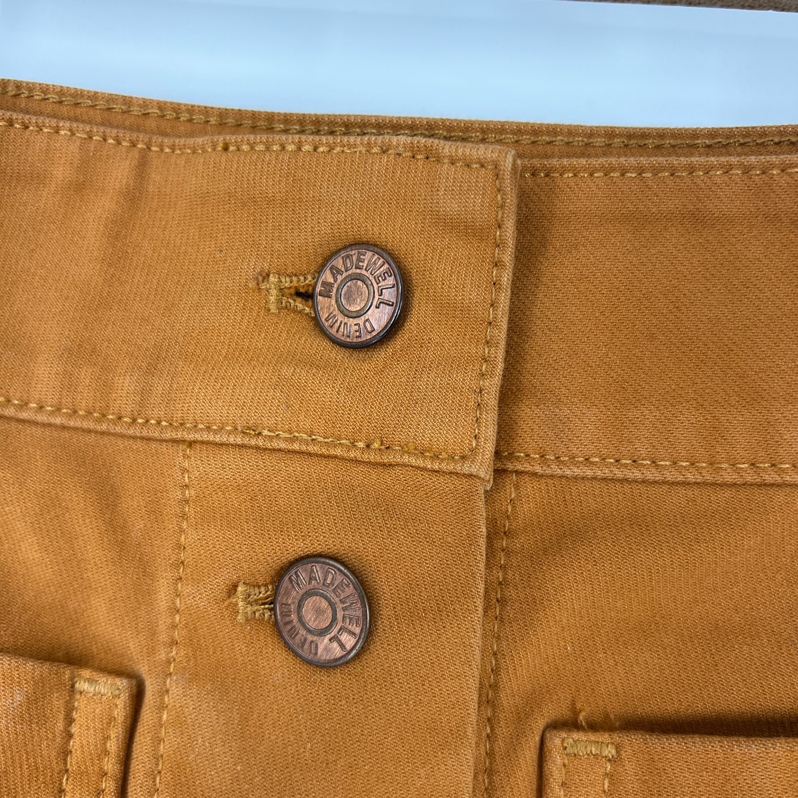 Madewell Patch Pocket Button Front Mini A-Line Sk… - image 3