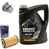 MotoröL Set 5W30 5 Liter + ÖLfilter SH 4786 P + Schraube FüR Renault Twingo Clio