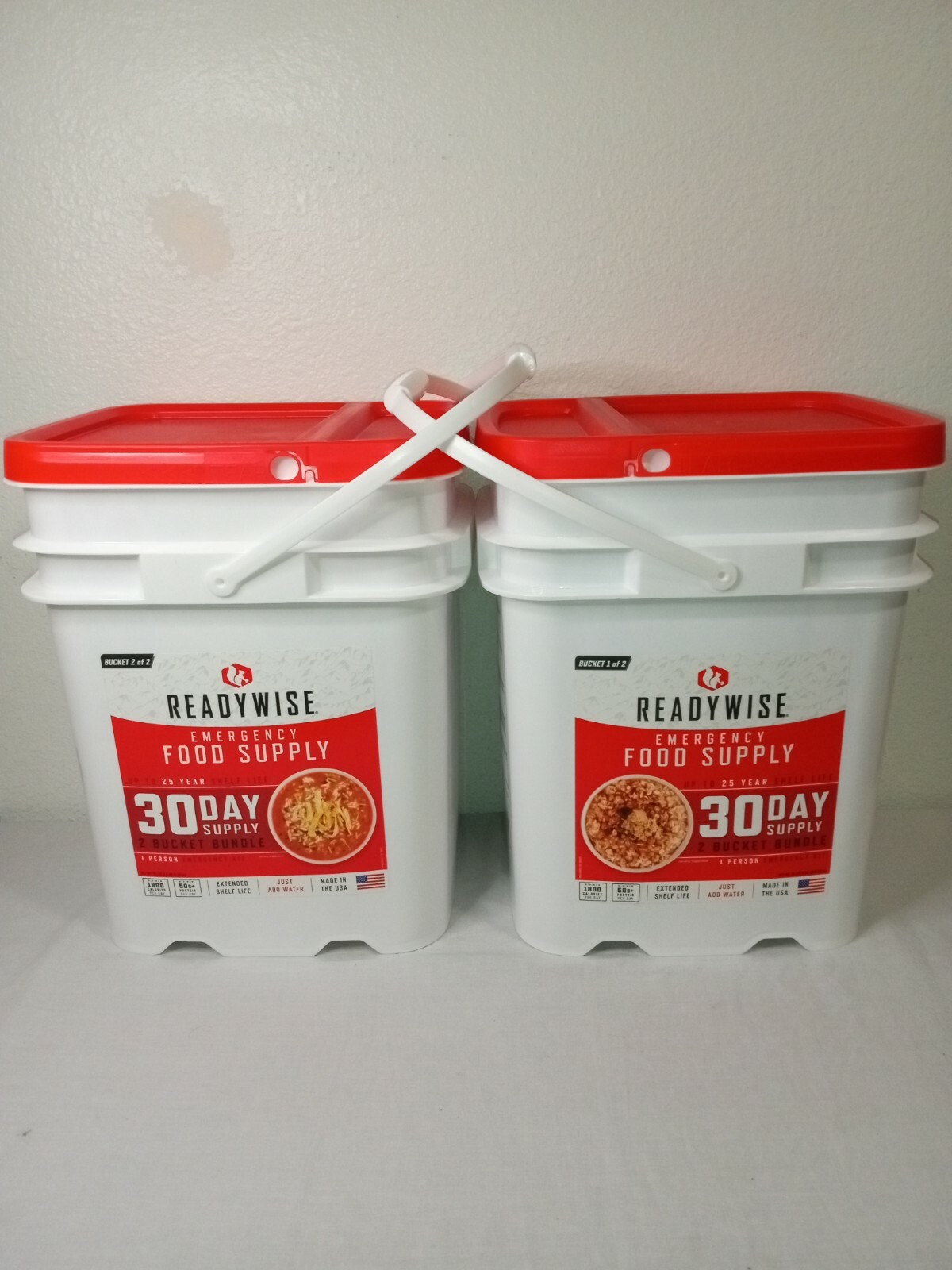 ReadyWise Emergency Food Supply Bucket Freeze Dried 2 x 124 Servings