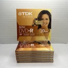*LOT DE 6* TDK Mini DVD-R Disques Enregistreables 1,4 Go 30 Min 2008 Neuf Scellé