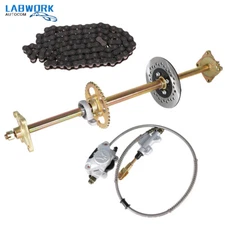 ATV Go Kart Rear Live Axle Kit, Sprocket & Hub Brake Assembly Chain- 44" 32" 29"