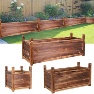 Outdoor Planter Box Square Flowers Herbs Pot Raised Bed Garden Porch Patio Decor