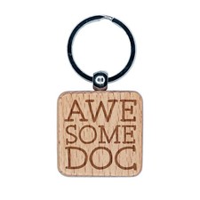 Awesome Doc Doctor Fun Text Engraved Wood Square Keychain Tag Charm