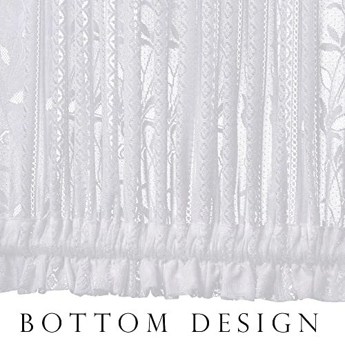 Barra de cortina de puerta francesa de encaje de 1 pieza hojas boho 52" x 40" 1 pieza blanca Foto 4 de 4