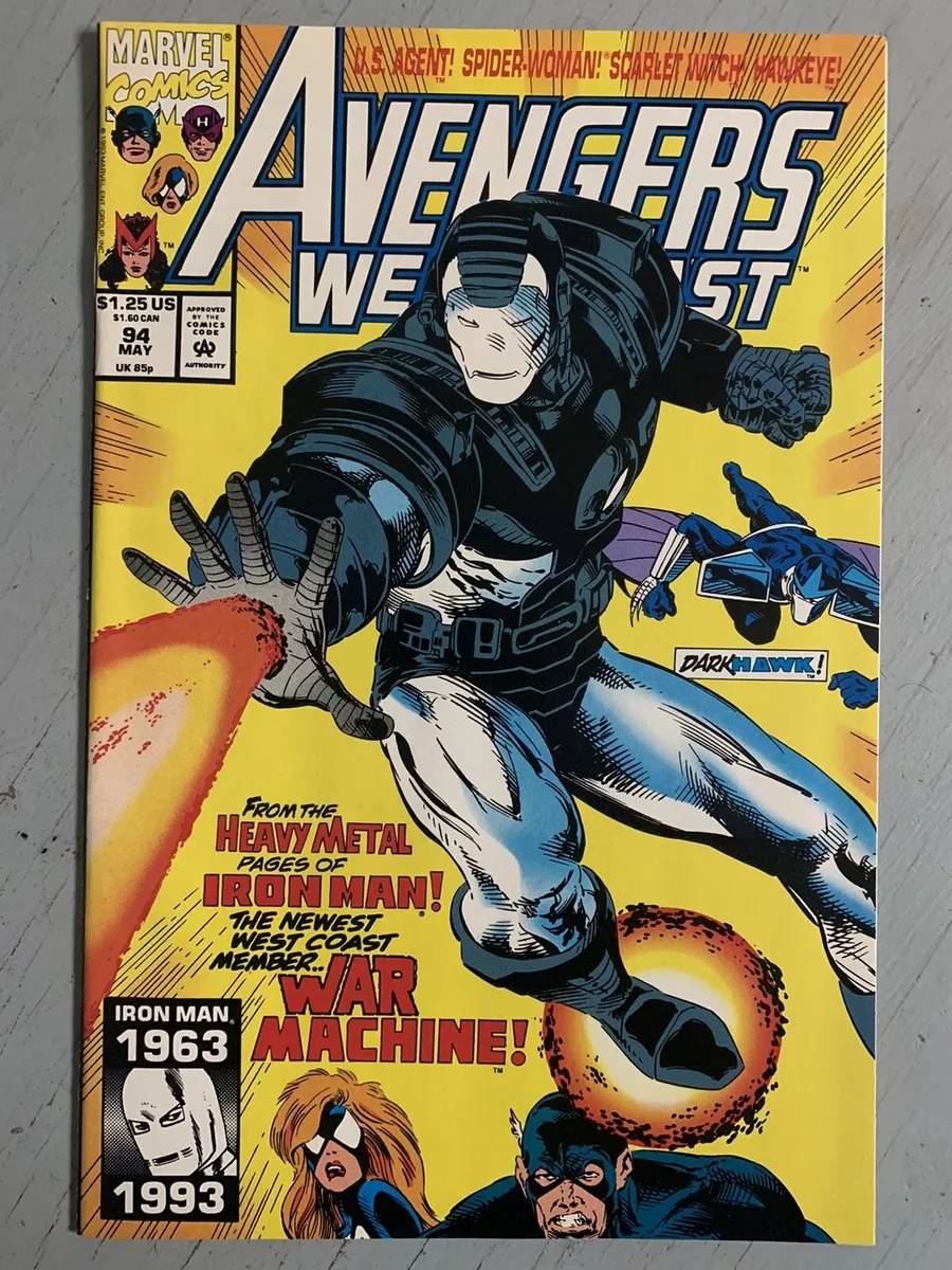Avengers West Coast #94 1st War Machine Code name 🔥🔑