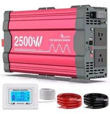 ALEOPIX 2500 Watt Pure Sine Wave Power Inverter 12V DC to 110V 120V Converter